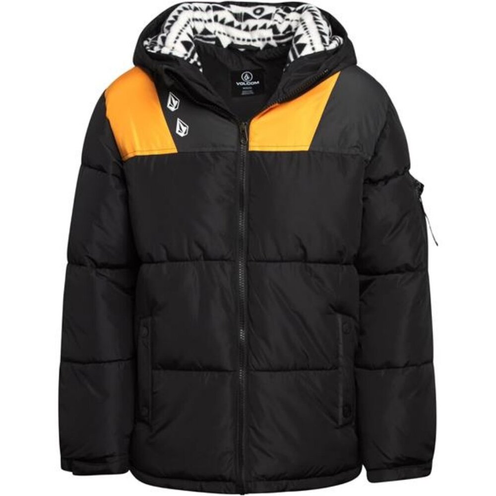 Boys' Winter Jacket - Cozy Printed Sherpa-Lined Hooded Quilted Jacket- Insulated